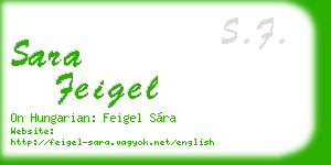 sara feigel business card